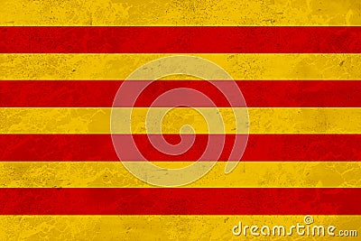 Flag Catalonia Senyera - marble texture Cartoon Illustration