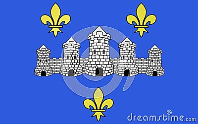 Flag of Chateau-Thierry, France Stock Photo