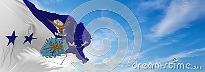 flag of Chief of Staff of the United States Air Force waving in the wind. USA National defence. Copy space. 3d illustration Cartoon Illustration
