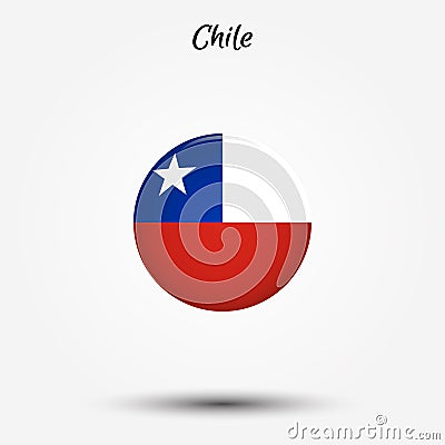 Flag of Chile icon Cartoon Illustration