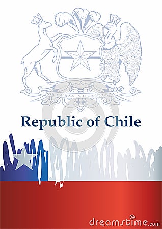 Flag of Chile, Republic of Chile. Bright, colorful vector illustration. Vector Illustration