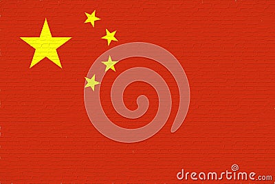 Flag of China Wall. Stock Photo