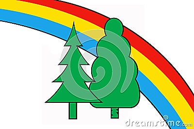 Flag of the city of Rainbow. Vladimir region. Russia Stock Photo