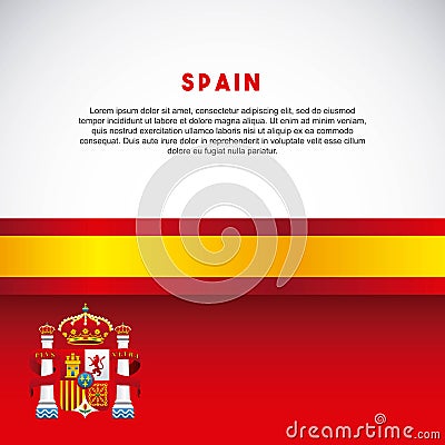 Flag classic icon of Spanish culture Vector Illustration