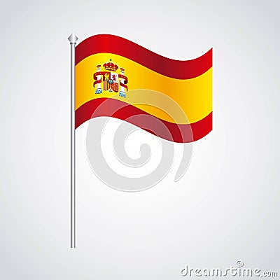Flag classic icon of Spanish culture Vector Illustration