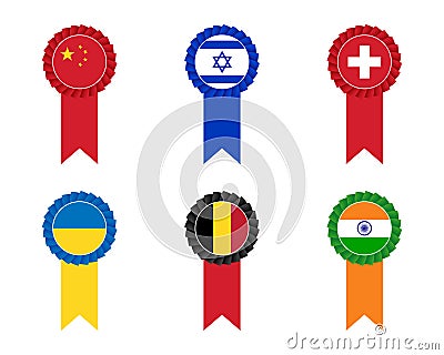 Flag cockades Vector Illustration