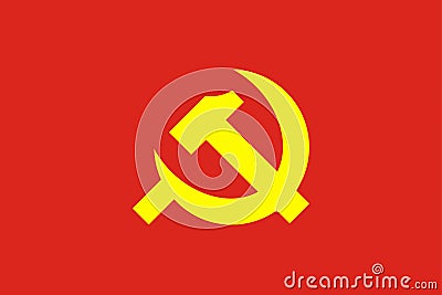 Flag of the Communist Party Vector Illustration