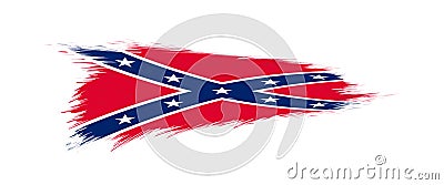 Flag of Confederate in grunge brush Vector Illustration