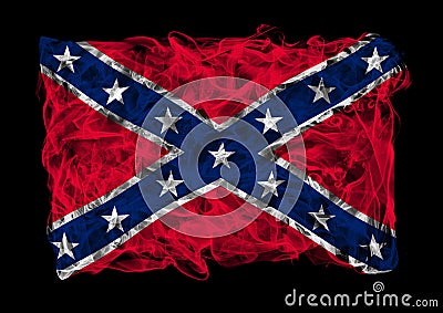 Confederate National Flag of smoke Stock Photo