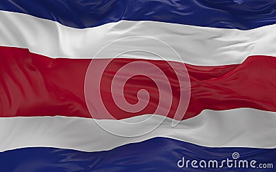 Flag of the Costa Rica waving in the wind 3d render Stock Photo