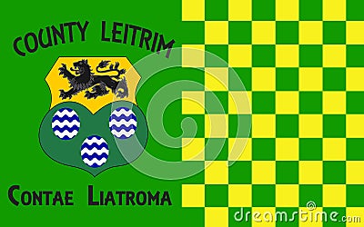 Flag of County Leitrim is a county in Ireland Stock Photo