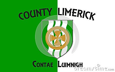 Flag of County Limerick is a county in Ireland Stock Photo