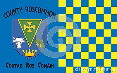 Flag of County Roscommon is a county in Ireland Stock Photo