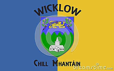 Flag of County Wicklow is a county in Ireland Stock Photo