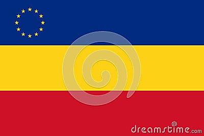 flag of Daco Romance peoples Serbian Romanians. flag representing ethnic group or culture, regional authorities. no flagpole. Stock Photo