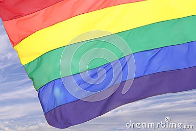 flag detail of LGBT pride - LGBT colours Stock Photo