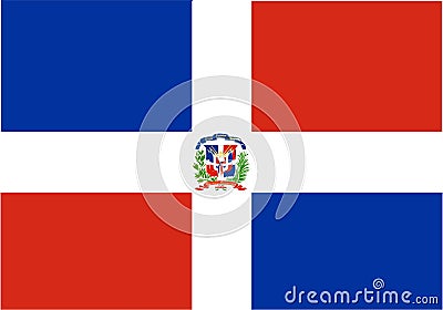 Flag of Dominican Republic Vector Illustration