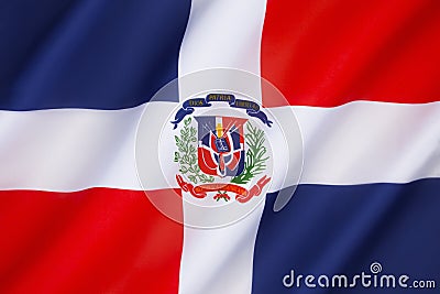 Flag of the Dominican Republic Stock Photo