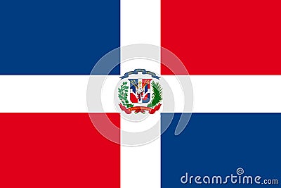 Flag of Dominican Republic Vector Illustration