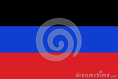 Flag of the Donetsk People's Republic with official proportions and color.Original.Original flag of the DNR.Vector Vector Illustration