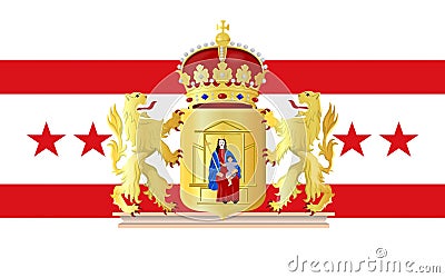 Flag of Drenthe of Netherlands Stock Photo