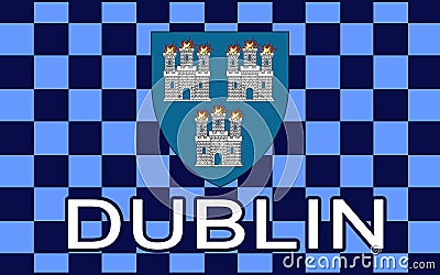 Flag of Dublin is the capital and largest city of Ireland Stock Photo