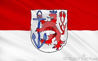 Flag of Dusseldorf - a city in the west of Germany, in the Rhine Stock Photo