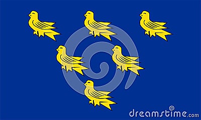 Flag of Sussex traditional and historic county England, United Kingdom of Great Britain and Northern Ireland, uk Saint Vector Illustration