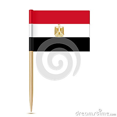 Flag of Egypt. Flag toothpick on white background Vector Illustration