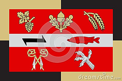 Flag of Eich in Alzey-Worms in Rhineland-Palatinate, Germany Vector Illustration