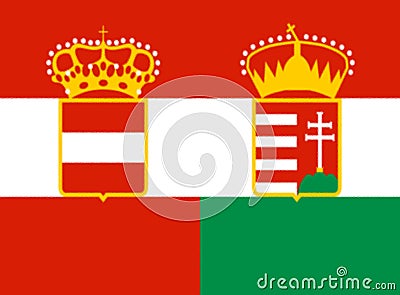 Glossy glass Flag of the Empire of Austria-Hungary independent 1867-1918 Stock Photo