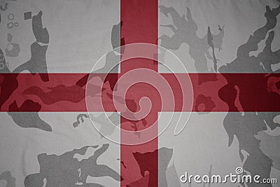 flag of england on the khaki texture . military concept Stock Photo