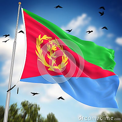 Flag of Eritrea Stock Photo