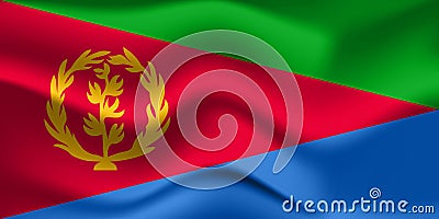 Flag of Eritrea. Eritrean national symbol in official colors. Template icon. Abstract vector background Vector Illustration