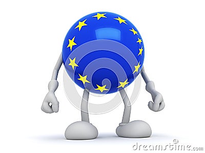 European Union ,3d man Stock Photo