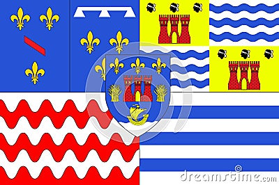 Flag of Evry in Essonne, France Vector Illustration