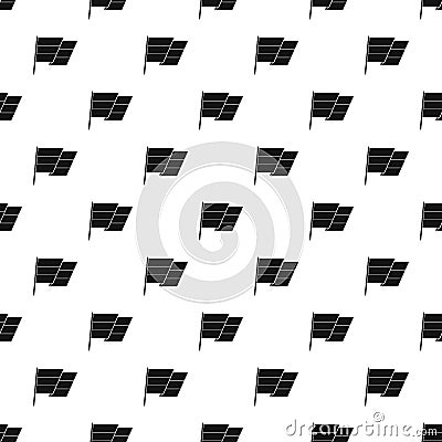 Flag on flagpole pattern, simple style Vector Illustration