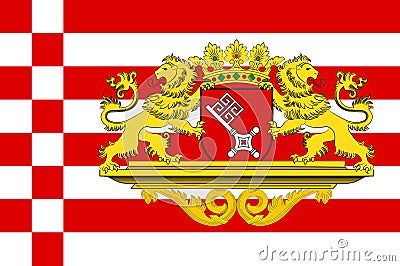 Flag of Free Hanseatic City of Bremen in Germany Vector Illustration