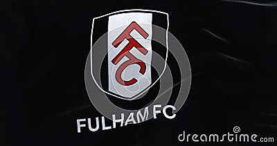 flag of Fulham Football Club waving Cartoon Illustration