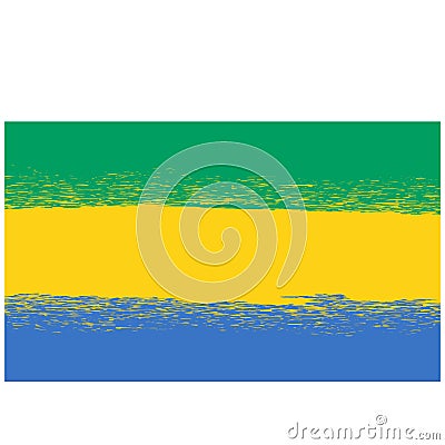 Flag of Gabon. Stock Photo