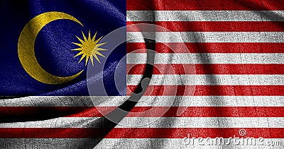 The flag is gently rippling, adding a realistic and dynamic visual effect, which may convey movement and vitality Stock Photo