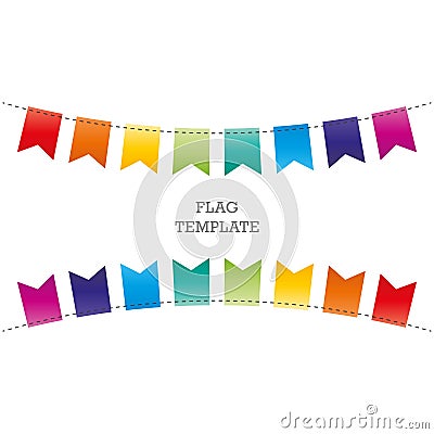 Flag geometric banner background. Bunting or swag template for scrapbooking parties, baby showers and sales. Vector Illustration