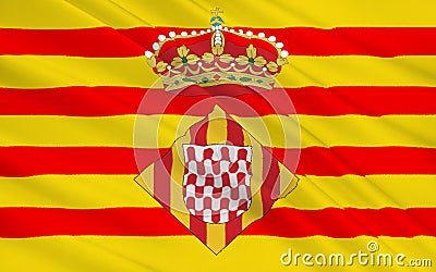 Flag of Girona is a province of Spain Stock Photo