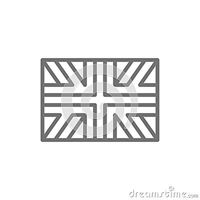 Flag of Great Britain, England line icon. Vector Illustration