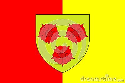 Flag of Grenoble in Isere of Auvergne-Rhone-Alpes region in France Vector Illustration