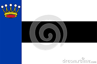 Flag of Heerenveen Town and Municipality (Friesland, Frisia or FryslÃ¢n province, Kingdom of the Netherlands, Holland Vector Illustration