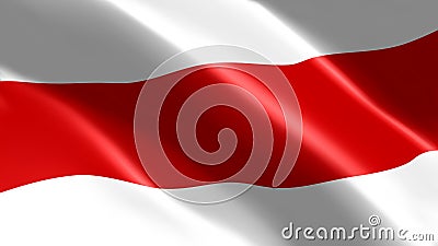 Flag of the historical Belarusian People`s Republic wavy close up. Wonderful shiny national belarus republic flag flies in the Vector Illustration