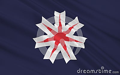 Flag of Hokkaido, Japan Stock Photo
