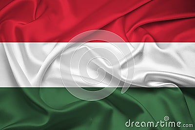 Flag Of Hungary, Hungary flag, National flag of Hungary. fabric flag of Hungary Stock Photo