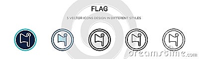 Flag icon icon in filled, thin line, outline and stroke style. Vector illustration of two colored and black flag icon vector icons Vector Illustration